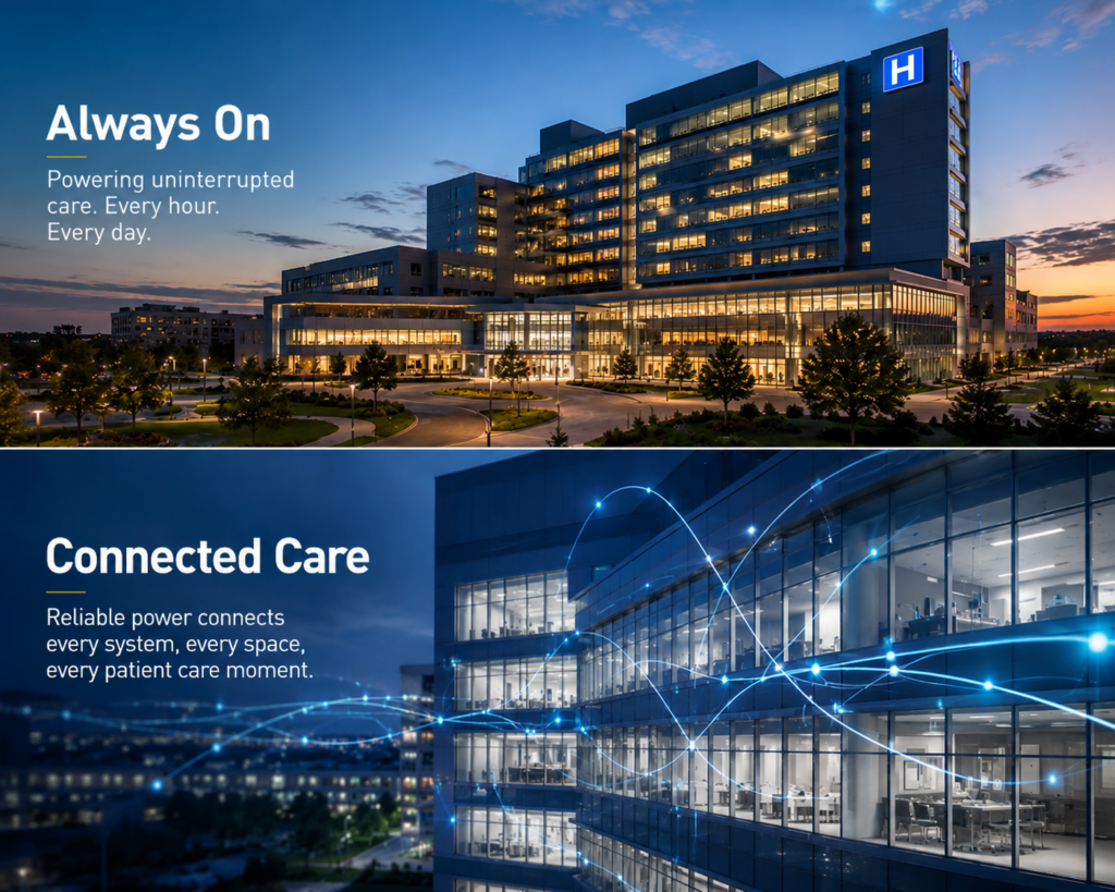 Uninterrupted power for healthcare facilities; emergency power system reliability, maintainability, and operational readiness.