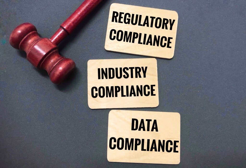 Visual representation of compliance mandates that can be complex issues and can require constant attention.