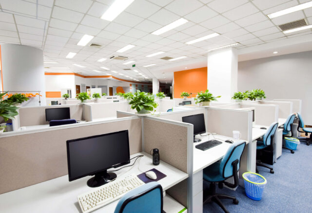 Commercial office with reliable power for lights and computers
